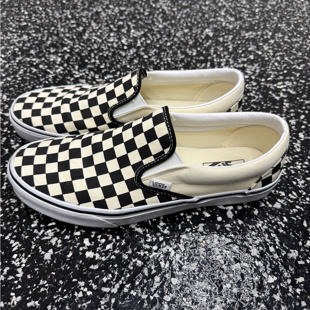 Vans Black and White Checkered Slip-Ons